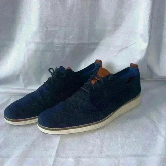 Cole Haan‎ Original Grand Stitchlite Wingtip Oxford C27960 Shoes - Navy/Ivory 12 - Picture 1 of 11